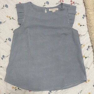 Blue and White Striped Blouse